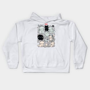 A group of black and white cats Kids Hoodie